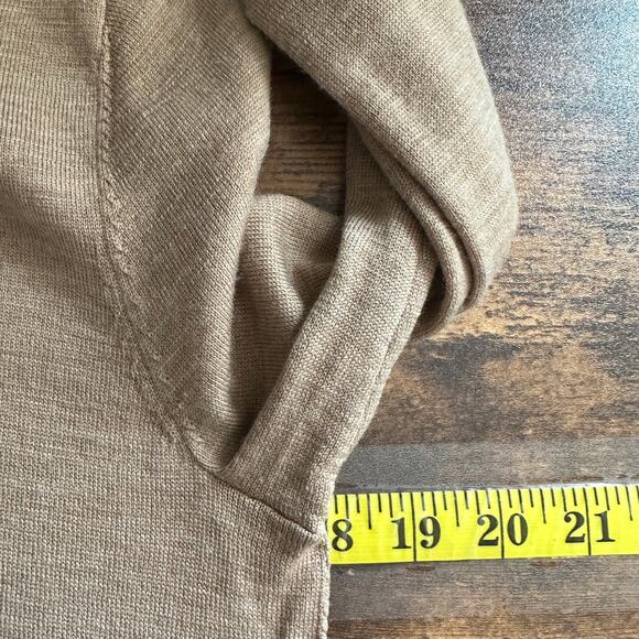 Gap 100 Merino Wool Turtleneck Medium Tan Brown Preppy Minimalist Quiet Luxury - Picture 3 of 10